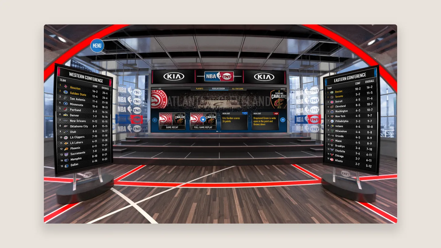 Preview of the NBA on TNT studio in VR