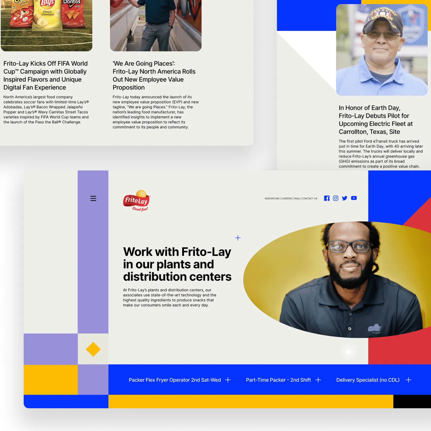 Composite image of Frito-Lay website designs