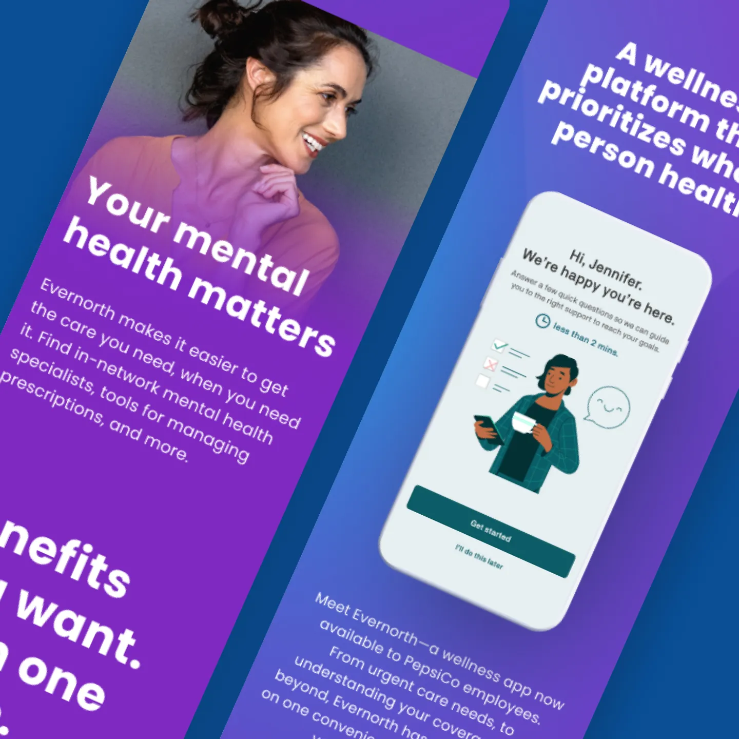 Image of two mobile specific landing page designs displayed side by side.