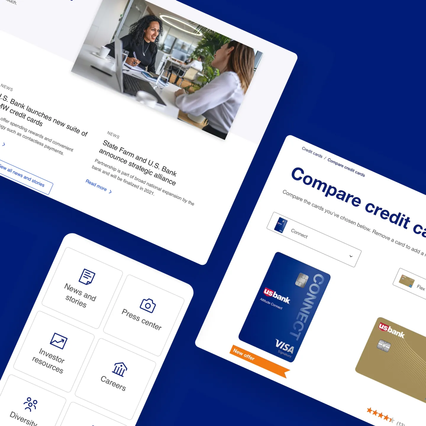 Composite image of U.S. Bank web pages