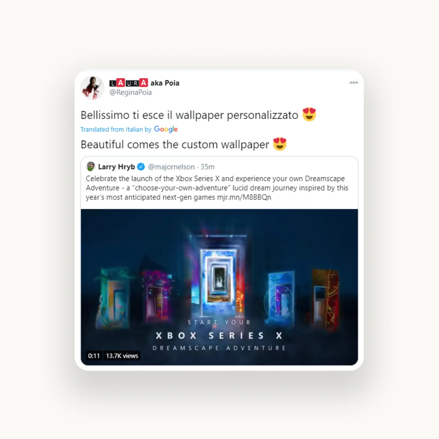 Social post promoting the experience
