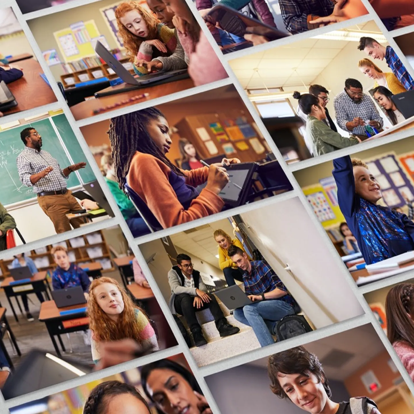 Composite image of photos created during a Microsoft Education photo shoot
