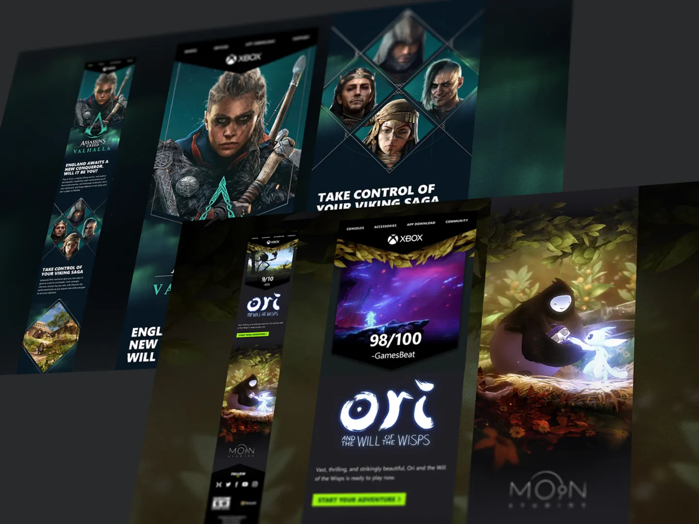 Composite image of Xbox email designs