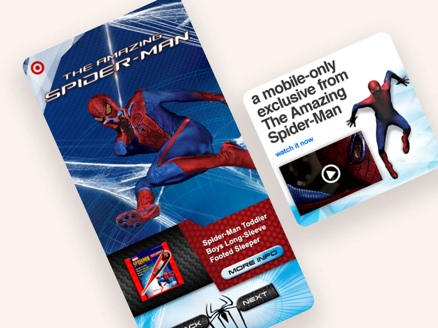 Composite image of work done for a Spiderman campaign at Target